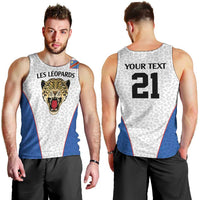 DR Congo Football Custom Men Tank Top White Leopard Skin Pattern - Wonder Print Shop