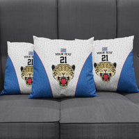 Africa DR Congo Football Custom Pillow Cover White Leopard Skin Pattern