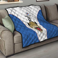 DR Congo Football Custom Quilt White Leopard Skin Pattern - Wonder Print Shop