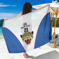 DR Congo Football Custom Sarong White Leopard Skin Pattern - Wonder Print Shop