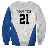 DR Congo Football Custom Sweatshirt White Leopard Skin Pattern - Wonder Print Shop