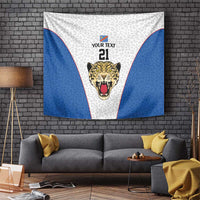 DR Congo Football Custom Tapestry White Leopard Skin Pattern - Wonder Print Shop