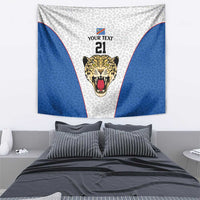 DR Congo Football Custom Tapestry White Leopard Skin Pattern - Wonder Print Shop