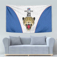 DR Congo Football Custom Tapestry White Leopard Skin Pattern - Wonder Print Shop