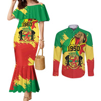 Republic of The Congo Independence Day Personalized Couples Matching Mermaid Dress and Long Sleeve Button Shirt Congo-Brazzaville Since 1960 - Wonder Print Shop