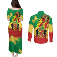 Republic of The Congo Independence Day Personalized Couples Matching Puletasi and Long Sleeve Button Shirt Congo-Brazzaville Since 1960 - Wonder Print Shop