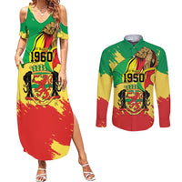 Republic of The Congo Independence Day Personalized Couples Matching Summer Maxi Dress and Long Sleeve Button Shirt Congo-Brazzaville Since 1960 - Wonder Print Shop