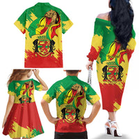 Republic of The Congo Independence Day Personalized Family Matching Off The Shoulder Long Sleeve Dress and Hawaiian Shirt Congo-Brazzaville Since 1960 - Wonder Print Shop
