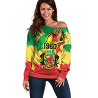 Republic of The Congo Independence Day Personalized Off Shoulder Sweater Congo-Brazzaville Since 1960 - Wonder Print Shop