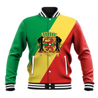 Republic of The Congo Personalized Baseball Jacket Simple Flag Style - Wonder Print Shop