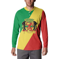 Republic of The Congo Personalized Button Sweatshirt Simple Flag Style - Wonder Print Shop