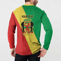 Republic of The Congo Personalized Button Sweatshirt Simple Flag Style - Wonder Print Shop