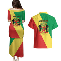Republic of The Congo Personalized Couples Matching Puletasi and Hawaiian Shirt Simple Flag Style - Wonder Print Shop
