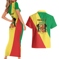 Republic of The Congo Personalized Couples Matching Short Sleeve Bodycon Dress and Hawaiian Shirt Simple Flag Style - Wonder Print Shop