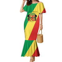 Republic of The Congo Personalized Family Matching Mermaid Dress and Hawaiian Shirt Simple Flag Style - Wonder Print Shop