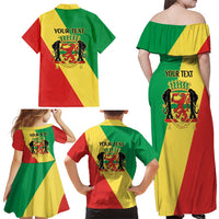 Republic of The Congo Personalized Family Matching Off Shoulder Maxi Dress and Hawaiian Shirt Simple Flag Style - Wonder Print Shop