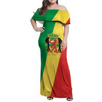 Republic of The Congo Personalized Family Matching Off Shoulder Maxi Dress and Hawaiian Shirt Simple Flag Style - Wonder Print Shop