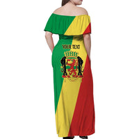 Republic of The Congo Personalized Family Matching Off Shoulder Maxi Dress and Hawaiian Shirt Simple Flag Style - Wonder Print Shop