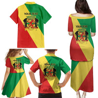 Republic of The Congo Personalized Family Matching Puletasi and Hawaiian Shirt Simple Flag Style - Wonder Print Shop