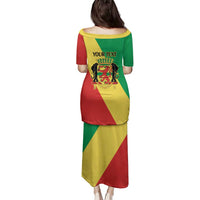 Republic of The Congo Personalized Family Matching Puletasi and Hawaiian Shirt Simple Flag Style - Wonder Print Shop