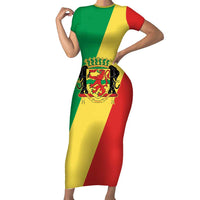 Republic of The Congo Personalized Family Matching Short Sleeve Bodycon Dress and Hawaiian Shirt Simple Flag Style - Wonder Print Shop