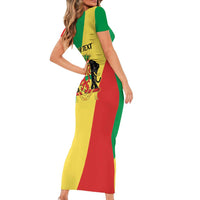 Republic of The Congo Personalized Family Matching Short Sleeve Bodycon Dress and Hawaiian Shirt Simple Flag Style - Wonder Print Shop