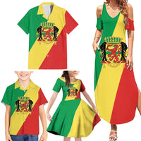 Republic of The Congo Personalized Family Matching Summer Maxi Dress and Hawaiian Shirt Simple Flag Style - Wonder Print Shop