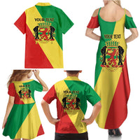 Republic of The Congo Personalized Family Matching Summer Maxi Dress and Hawaiian Shirt Simple Flag Style - Wonder Print Shop