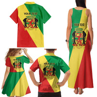 Republic of The Congo Personalized Family Matching Tank Maxi Dress and Hawaiian Shirt Simple Flag Style - Wonder Print Shop