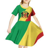 Republic of The Congo Personalized Kid Short Sleeve Dress Simple Flag Style - Wonder Print Shop
