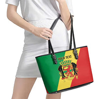 Republic of The Congo Personalized Leather Tote Bag Simple Flag Style - Wonder Print Shop