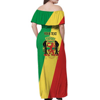 Republic of The Congo Personalized Off Shoulder Maxi Dress Simple Flag Style - Wonder Print Shop