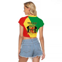 Republic of The Congo Personalized Raglan Cropped T Shirt Simple Flag Style - Wonder Print Shop
