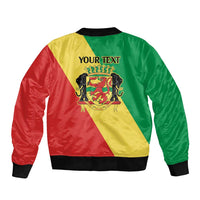 Republic of The Congo Personalized Sleeve Zip Bomber Jacket Simple Flag Style - Wonder Print Shop