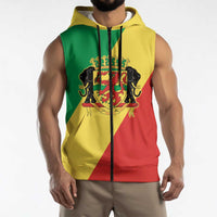 Republic of The Congo Personalized Sleeveless Zip Hoodie Simple Flag Style