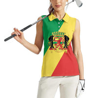 Republic of The Congo Personalized Women Sleeveless Polo Shirt Simple Flag Style - Wonder Print Shop
