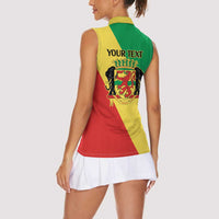 Republic of The Congo Personalized Women Sleeveless Polo Shirt Simple Flag Style - Wonder Print Shop