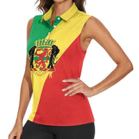 Republic of The Congo Personalized Women Sleeveless Polo Shirt Simple Flag Style - Wonder Print Shop