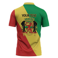 Republic of The Congo Personalized Zipper Polo Shirt Simple Flag Style