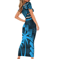 Custom Fiji Rugby Short Sleeve Bodycon Dress Go Fijian Tapa Arty with World Cup Vibe - Wonder Print Shop