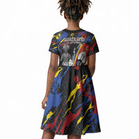 Swaziland Eswatini Somhlolo Day Kid Short Sleeve Dress Independence Day