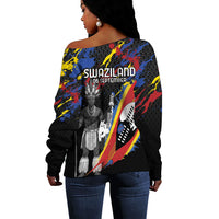 Swaziland Eswatini Somhlolo Day Off Shoulder Sweater Independence Day