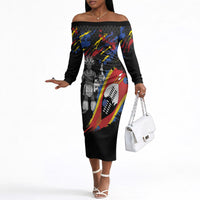 Swaziland Eswatini Somhlolo Day Off The Shoulder Long Sleeve Dress Independence Day