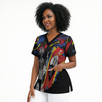Swaziland Eswatini Somhlolo Day Scrub Top Independence Day