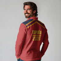 Spain Campeon del Mundo 2026 Long Sleeve Polo Shirt La Furia Roja History Has Been Made