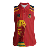Spain Campeon del Mundo 2026 Women Sleeveless Polo Shirt La Furia Roja History Has Been Made