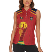 Spain Campeon del Mundo 2026 Women Sleeveless Polo Shirt La Furia Roja History Has Been Made