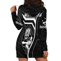 New Zealand Aotearoa Rugby Hoodie Dress Black Fern Maori Tribal Sporty Style - Wonder Print Shop