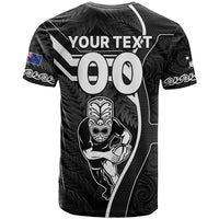 Custom New Zealand Aotearoa Rugby T Shirt Black Fern Maori Tribal Sporty Style - Wonder Print Shop