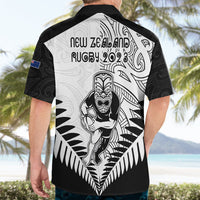 New Zealand Rugby Hawaiian Shirt Proud Aoteroa Stylised Maori Koru - Wonder Print Shop